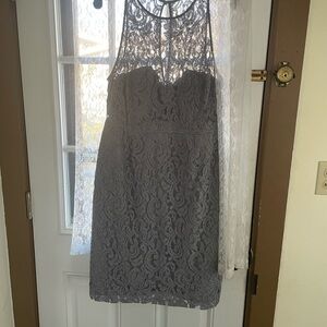 Elegant Grey Lace Dress